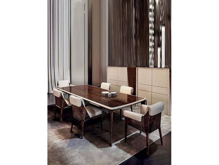 JVmoebel Esszimmer-Set Hochwertiges Esszimmermöbel-Set in Braun mit komfortablen Stühlen, (Esszimmer-Set, Küchen-Set), Made in Europa