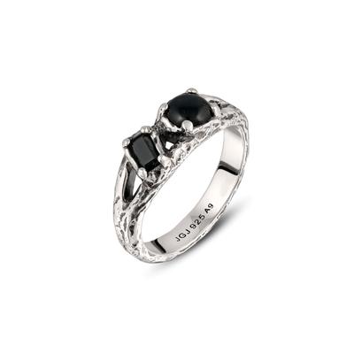HAZE & GLORY "Ring Tiger Eye Schwarz Organic 925 Sterling Silber"