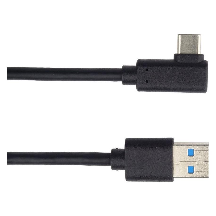 PremiumCord Kabel USB typ C/M zahnutý konektor 90° - USB /M (1 m, USB 3.2 Gen 1) (KU31CZ1BK)