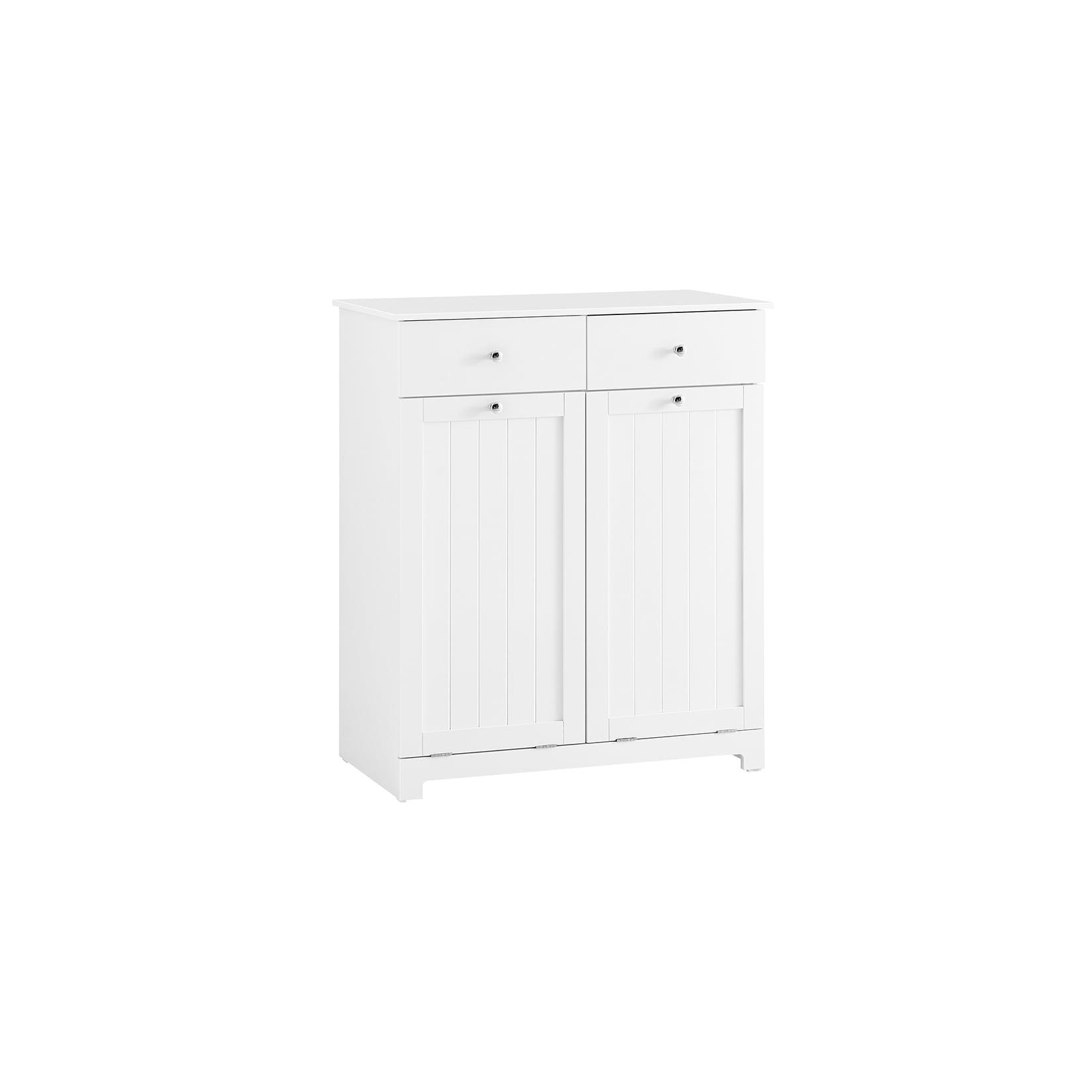 SoBuy Wäscheschrank mit 2 Schubladen Weiß 78x38x90cm Funktional