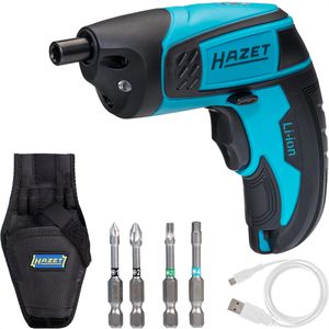 Hazet Akkuschrauber 9230B-1, Mini Bitschrauber, 3,7V / 2,5Ah, mit LED-Licht, Bitset und Holster, 4,5 Nm