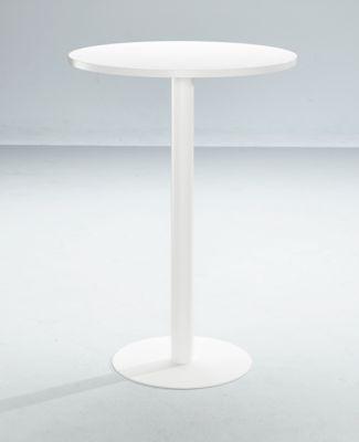 Stehtisch Paperflow, rund, mit Stahlgestell, Säulenfuß, Ø 80 cm, desinfektionsmittelbeständig, weiß
