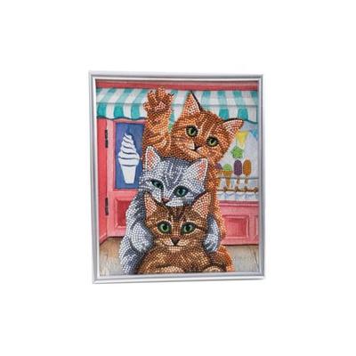 Crystal Art Gerahmtes Bild Katzen