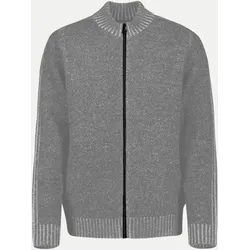 Zweifarbige Strickjacke Grau XL