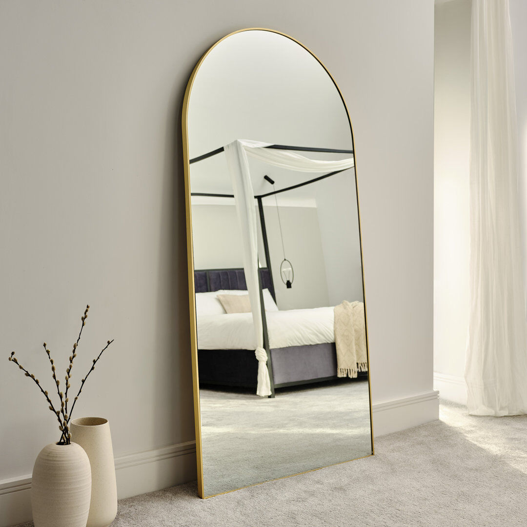 17 Stories Symari Leaning Full Length Mirror Gold 180 cm x 90 cm