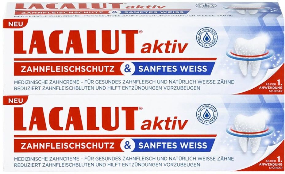 LACALUT Aktiv Zahnfleischschutz & Sanftes Weiss Zahncreme 2x75ml