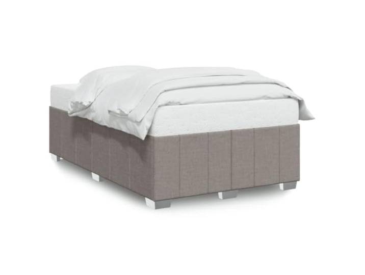 PUGYNBK Bettgestell, Grau, Taupe, 120 x 190 cm Lattenrost, atmungsaktives Polyester, robuste Beine, ohne Matratze