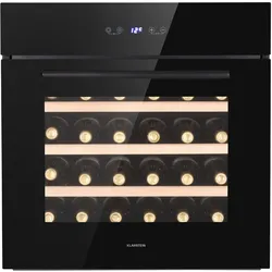 Vinsider 30 Built-In Uno Einbau-Weinkühlschrank 30 Flaschen 77 Ltr Edelstahl Schwarz 30 Flaschen 1 Kühlzone