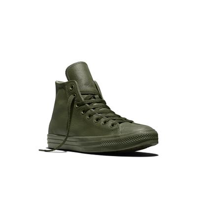 Sneaker CONVERSE "Chuck Taylor All Star", Herren, Gr. 38, Synthetik, grün (utility, schwarz, utility), Leder, Schuhe Sneaker, aus Leder, gefüttert