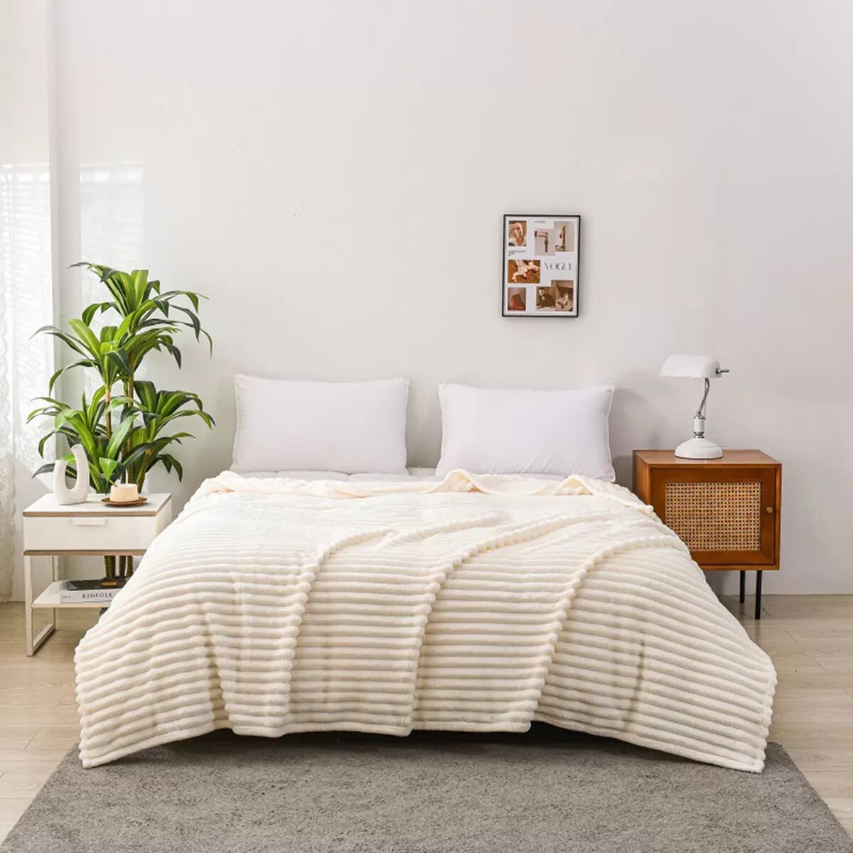 INF Couverture Douce et Chaude en Polaire - Plaid Moelleux pour Canapé, Lit et Voyage S