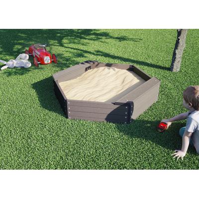 Sandkasten KIEHN-HOLZ, braun, Sandkästen, Kinder, B/H/L: 109cm x 27cm x 109cm, Kunststoff, Massivholz, BxLxH: 109x109x27 cm, B:109cm H:27cm L:109cm
