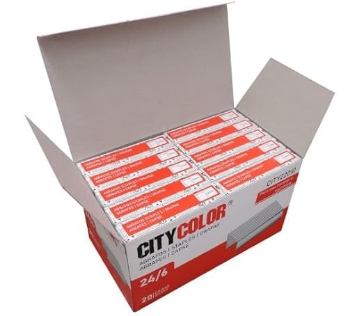 Nietjes City Color 24/6 Standaardformaat Doos met 20 Verpakkingen