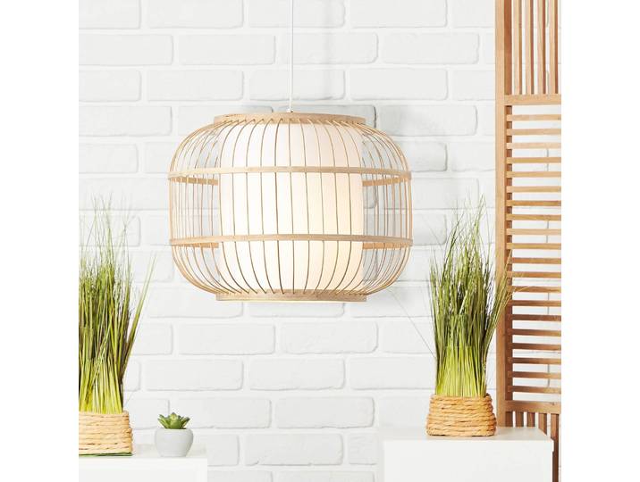 Suspension Bones II Ø 40cm Blanc Tissu mélangé E27