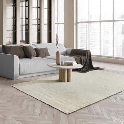 Teppich THE CARPET "Boho Nature Wool", beige (creme), B:250cm L:350cm, Wolle, Teppiche, Teppich, Natur Wool Handgewebter Wollteppich skandinavischen Boho-Look