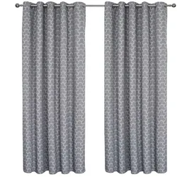 VERDUNKELUNGSVORHÄNGE geometrisch mit Thermo-Funktion, Ösen 167/228 cm