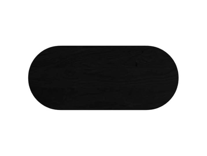 Favemtsl Tischplatte Massivholz Eiche Dunkelbraun Oval 140x60x4 cm Vielseitige Ersatzplatte aus echtem Holz für DIY Couchtische im Wohnzimmer oder Büro, mit edler dunkler Lackierung.