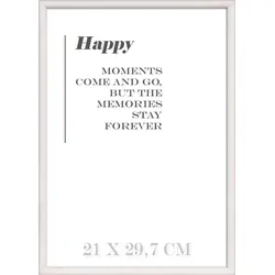 Intertrading Bilderrahmen Happy 22,5 x 31 cm Holz Weiß L (Large)