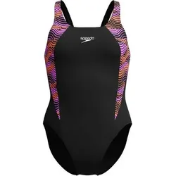SPEEDO Damen Schwimmanzug Womens HyperBoom Splice Muscleback, Größe 36 in Schwarz Schwarz