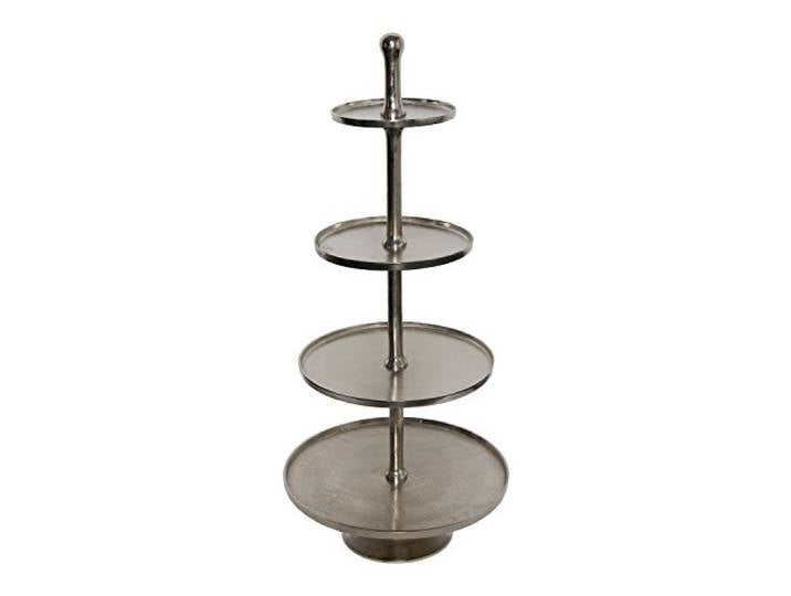 Dila GmbH Aigentlich Etagere aus Aluminium, 4 Etagen Etagière Weihnachtsdeko Pralinenteller Gebäckteller Obstteller Servierplatte Servierständer
