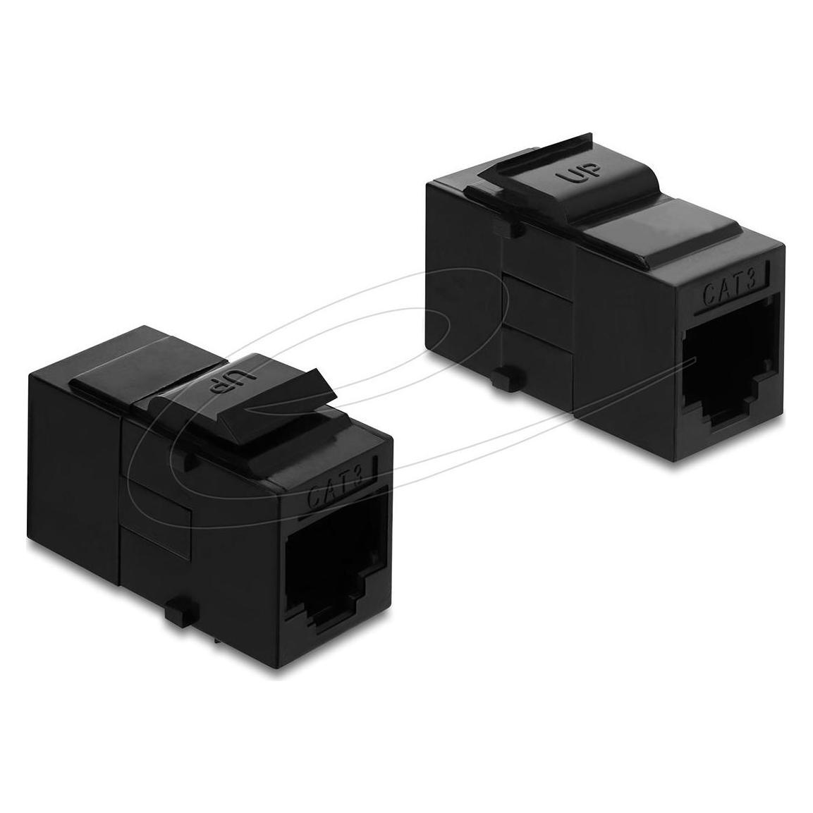 Delock Keystone Modul Kupplung RJ14 Buchse zu RJ14 Buchse Cat.3 Kunststoff schwarz (Keystone Modul, Netzwerk Kupplung) (91377)