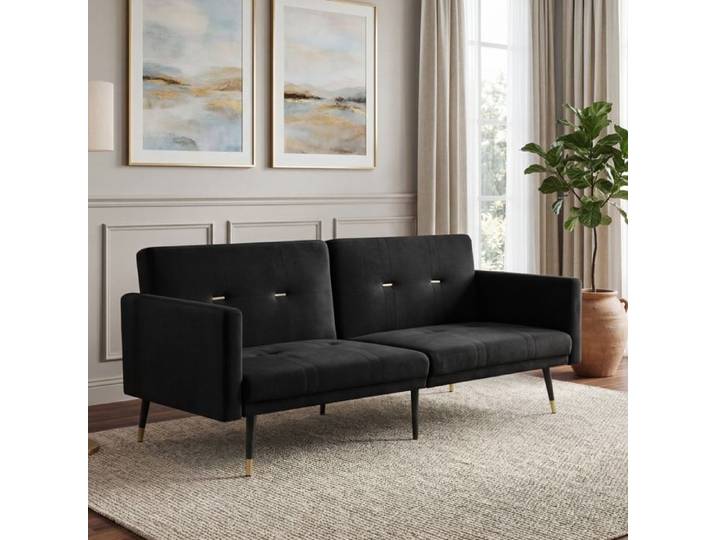 Luscriate - Canapé lit 150 cm convertible dossier réglable 5 positions clic-clac loveseat petit espace - Noir