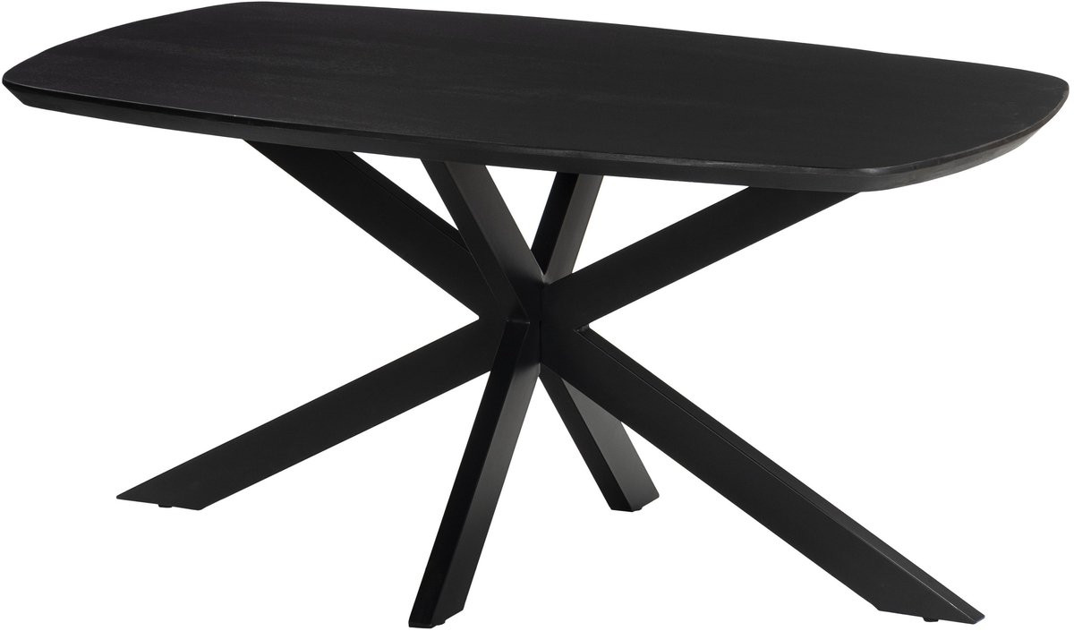 Jordan Eettafel Jordan ovaal mangohout zwart 160 cm