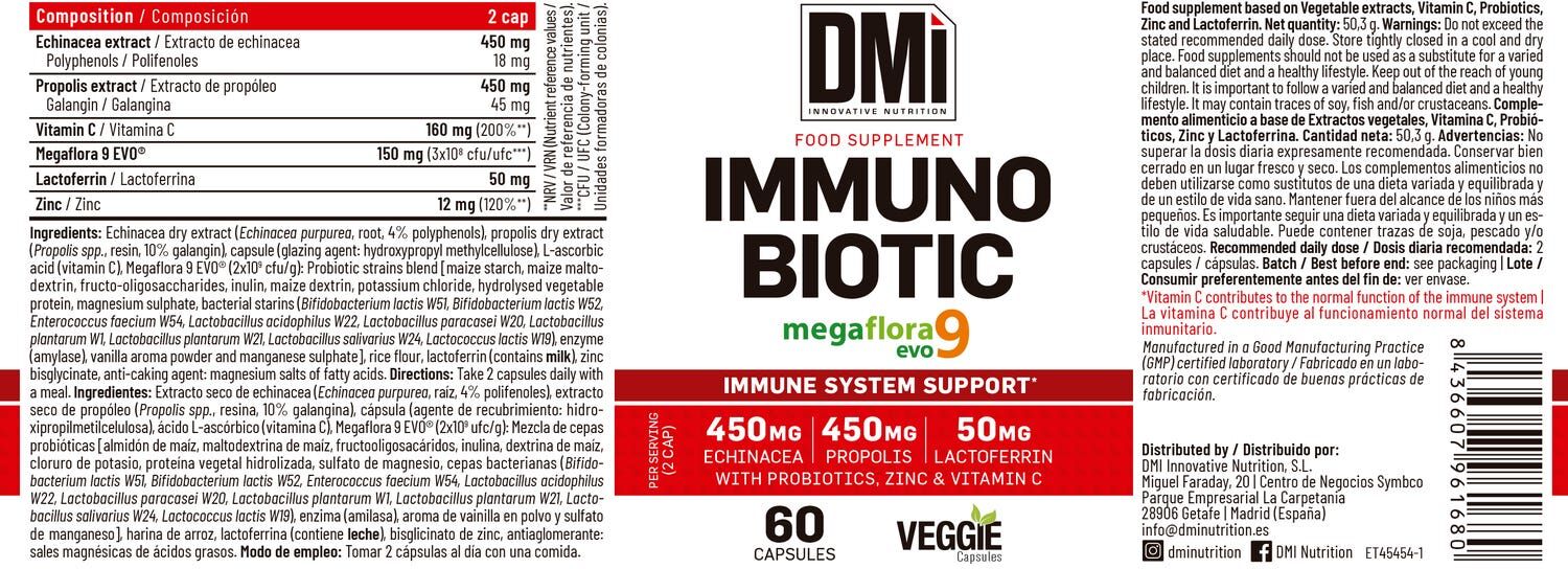 DMI Nutrition Immuno Biotic Immune System Support 60caps
