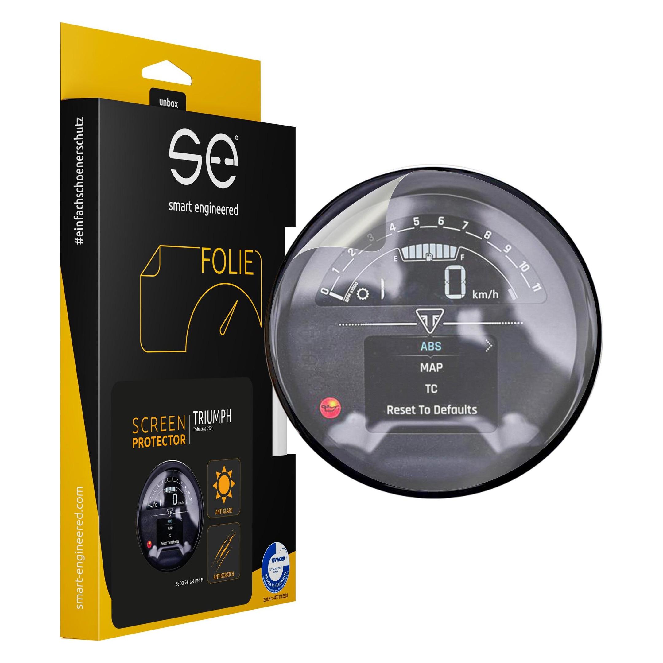 Smart Engineered se Entspiegelte 3D Tacho / Cockpit Schutzfolie (VPE 2) für Triumph Tridend 660 (SE-DCP-2-0102-0171-1-M)