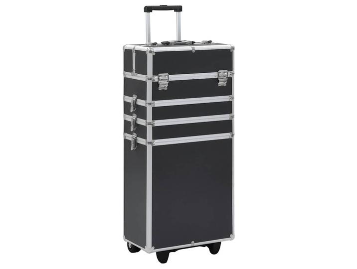 vidaXL Kosmetikkoffer Aluminium Schwarz