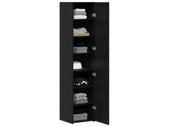 KTHLBRH Sideboard Eiche schwarz 40 x 42,5 x 185 cm Technisches Holz, 1 Tür, großer Raum, modernes Design, einfache Wartung