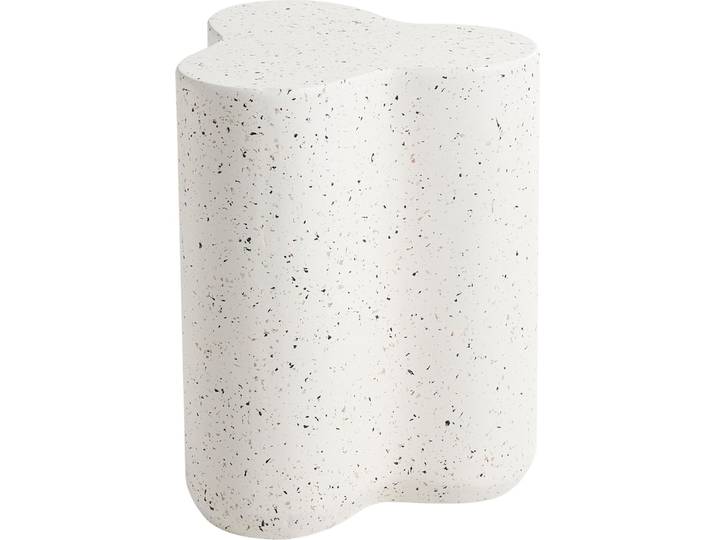 BELIANI Beistelltisch Weiß Magnesiumoxid u. Glasfaser Terrazzo Optik Organische Form Wolkenform Moderner Outdoor & Indoor Couchtisch Kleiner Tisch