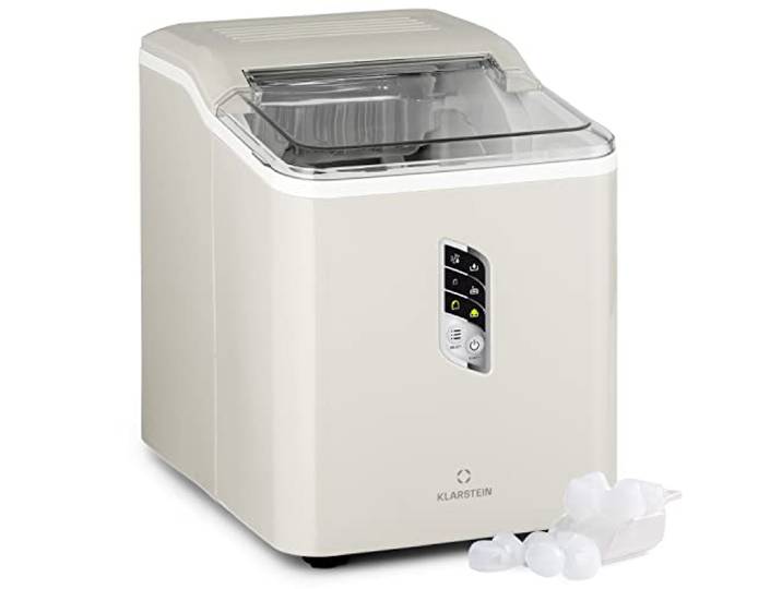 Klarstein Eiswürfelmaschine für Zuhause Camping Gastro, Schnelle Mini Eiswürfelmaschine Klein, Profi Eismaschine für Große Kleine Klare Eiswürfel, Selbstreinigend mit 1,5L Eiswürfelbehälter, 12kg/24h