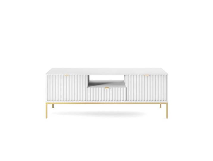 MOEBLO TV-Board Light RTV154 (Lowboard Fernsehtisch TV Bank TV Tisch Fernseher Tisch TV Möbel - RTV-Schrank, geriffelt, moderne), (HxBxT):56 x154x39 cm