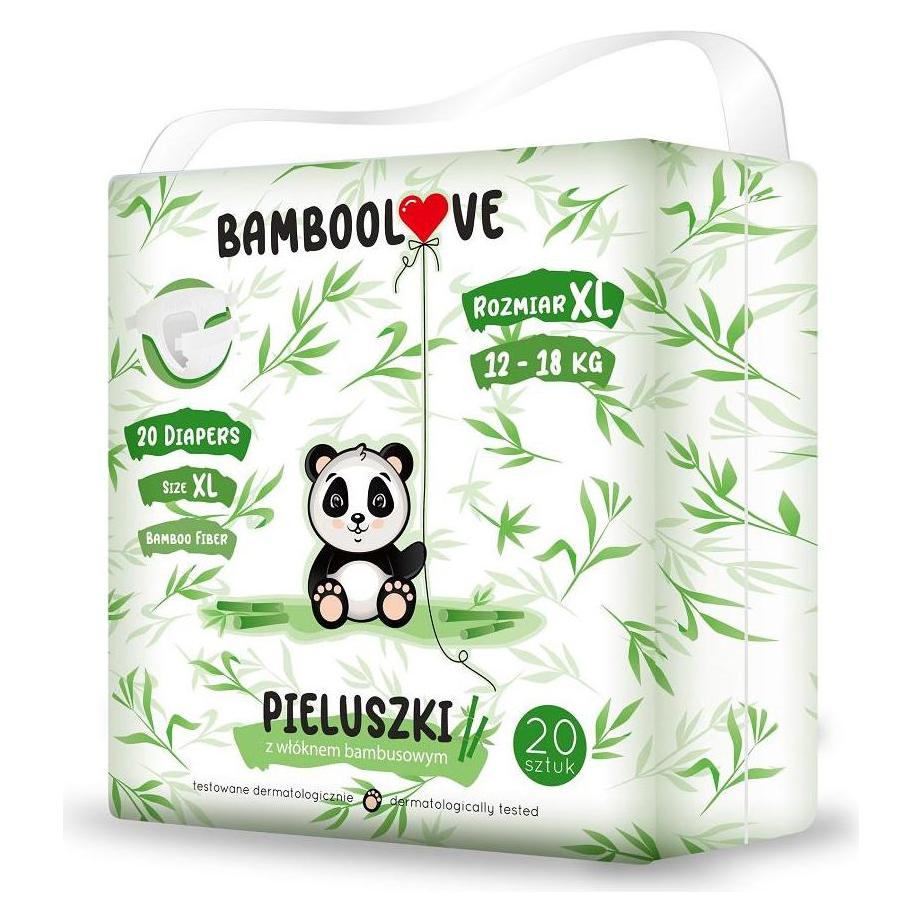 Bamboolove bamboo fiber disposable diapers XL (12-18 kg) 20pcs. (Gr. XL, Tragepack, 20 Stk.) (BAM000004)