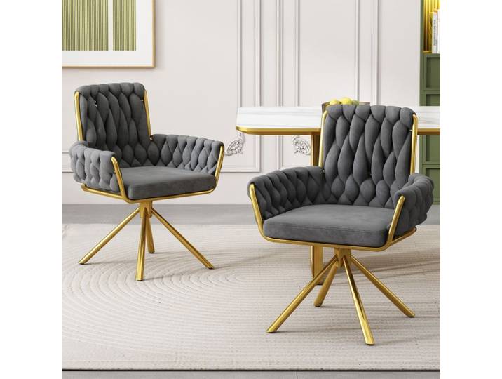 Fauteuil Nouveau Eco - friendly Material Velvet Dining chairs Set de 2 fauteuils Single Deluxe salon et chambre à coucher chaises pi