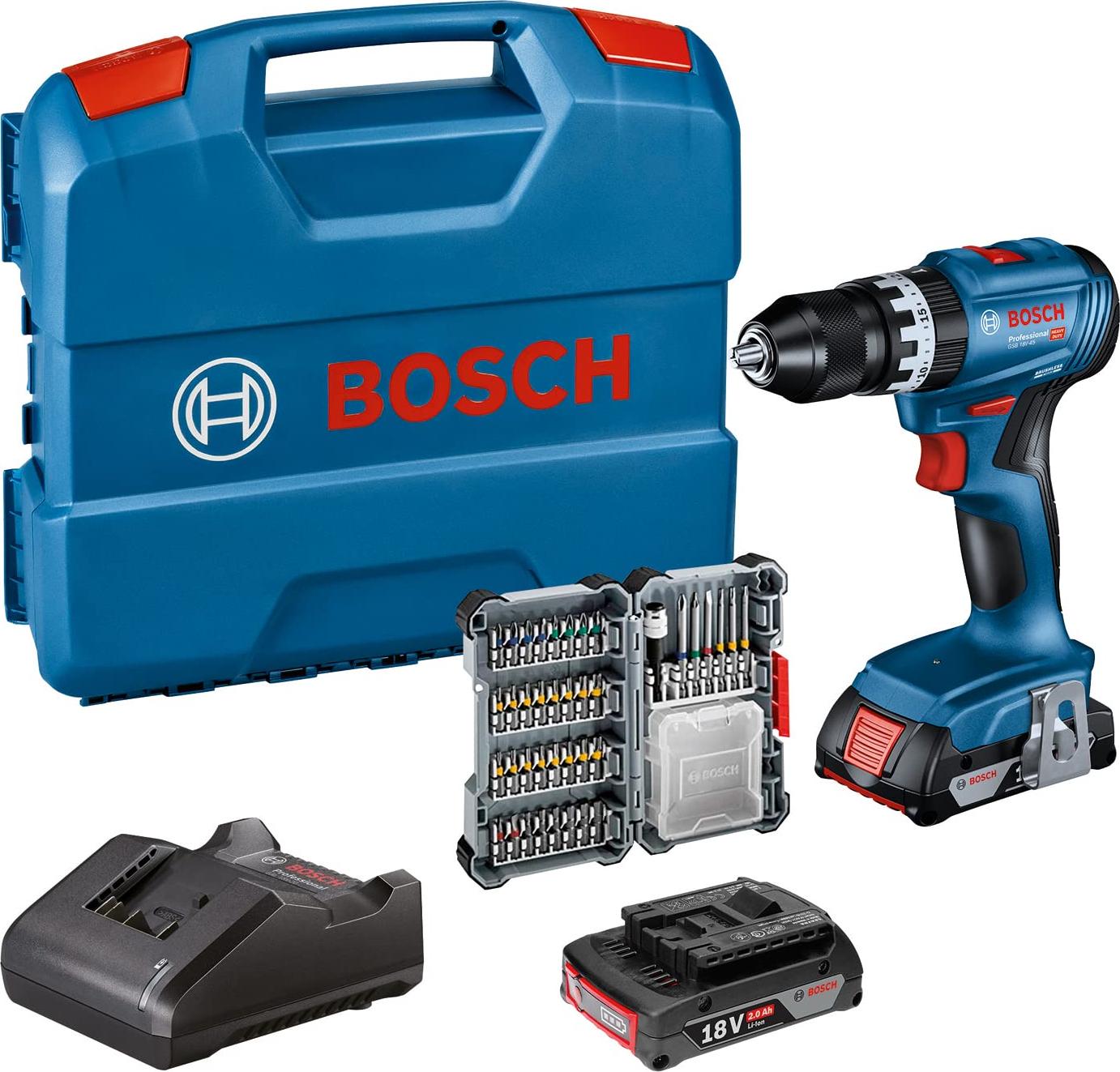 Bosch Professional 18V System Akku Schlagbohrschrauber GSB 18V-45 (Drehzahl 1.90