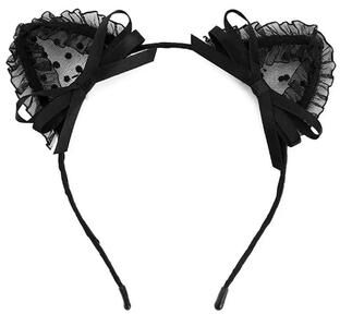 Uplift Essentials Cute Lace Black Cat Ears Headband Sexy Cosplay & Party Hair Accessory style 10