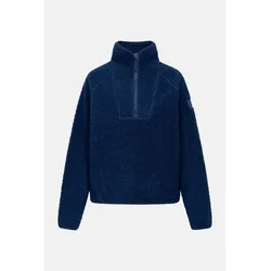 Derbe Damen Fleece Pullover Kuschelby Troyer Blau Teddy