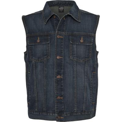 Jerseyweste URBAN CLASSICS "Urban Classics Herren Denim Vest", Herren, Gr. L, denimblau, 100% Baumwolle, Westen