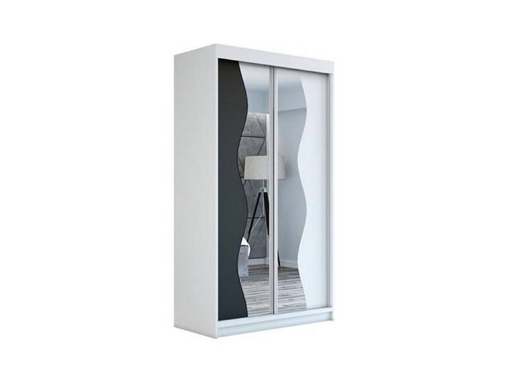 A&J MöbelLand GmbH Schiebetürenschrank RIMO mit Spiegel (TOP ANGEBOT! TOP PRODUKT! Wählen Sie das ideale Modell für Ihr Schlafzimmer) Breite: 120 cm, 160 cm, 180 Höhe: 215 cm, Tiefe: 59,5 cm