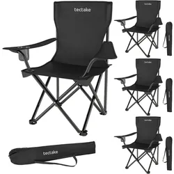 TecTake GmbH tectake Campingstühle Gil - 4er Set schwarz