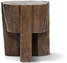 "Jennifer Taylor Home Terra 17.5"" Solid Reclaimed Elm Stool, Brown Reclaimed Elm"