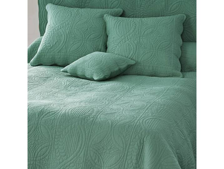 Boutis en coton 370 g/m² vert eucalyptus 250x250cm