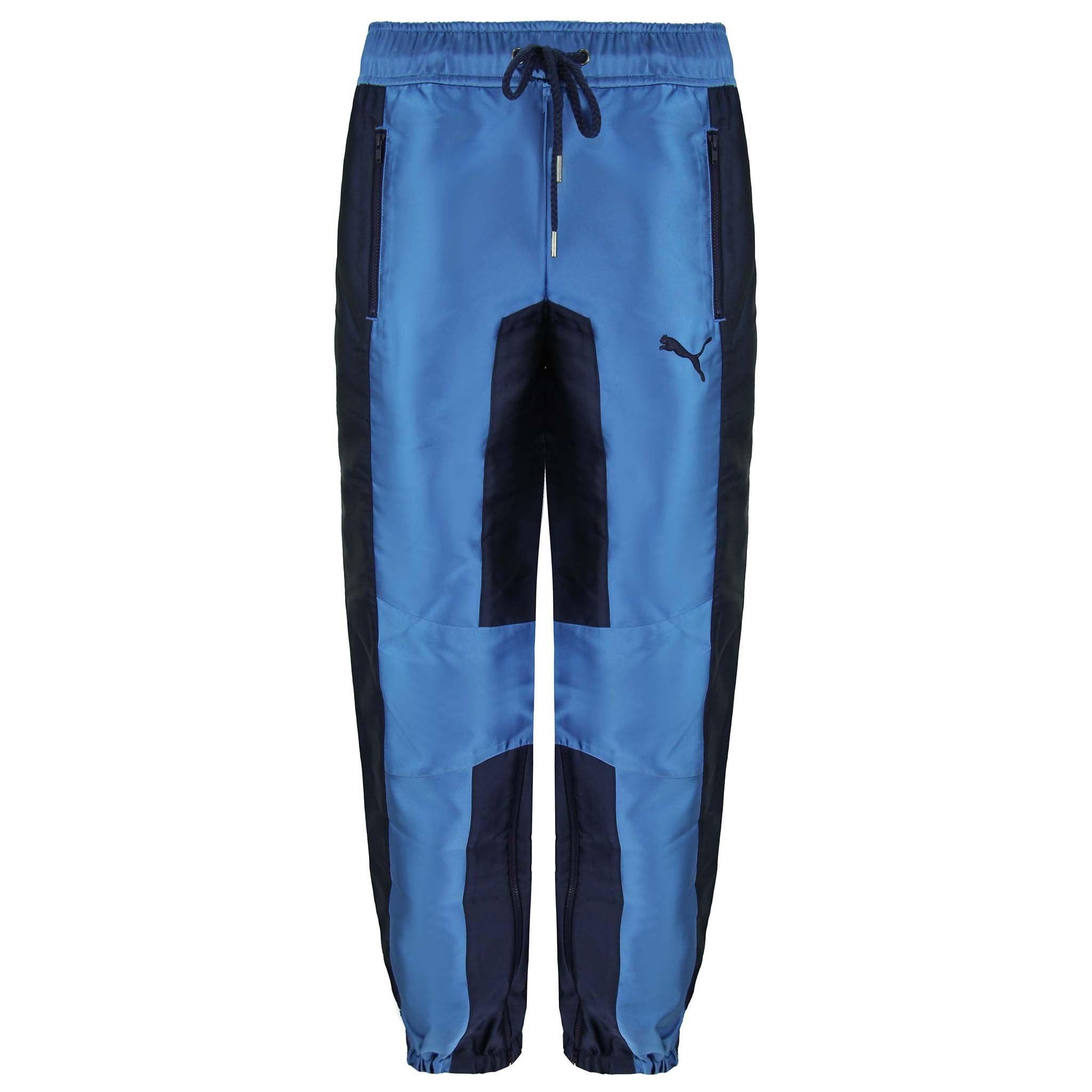 Puma x Rihanna Fenty Satin Marineblaue Jogginghose für Damen