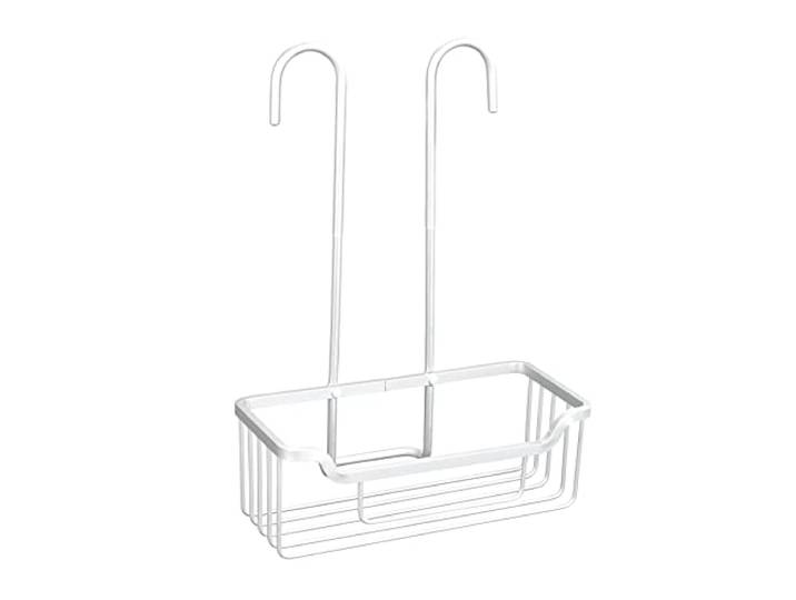 WENKO Thermostat-Dusch-Caddy Milo, Duschregal mit Kunststoffkappen zum Einhängen an die Armatur in der Dusche für zusätzliche Stellfläche, Duschablage aus Aluminium 25 x 36 x 14 cm, Silber