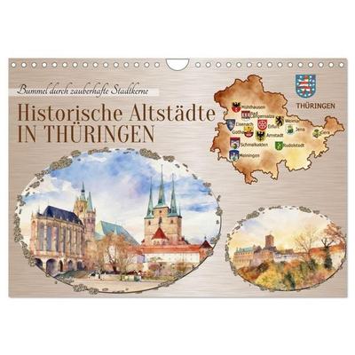 Historische Altstädte in Thüringen (Wandkalender 2027 DIN A4 quer), CALVENDO Monatskalender