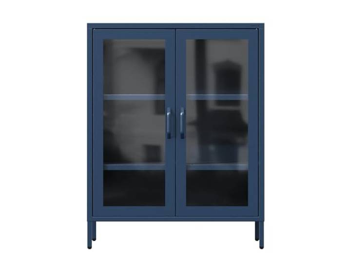 Jan Nowak Vitrinenschrank Glasvitrine Wohnzimmerschrank 80x101,5x40 cm Niedrige Standvitrine Sammlervitrine mit 2 Glastüren, 2 verstellbaren Ablagen, gehärtetem Glas, Wandmontage