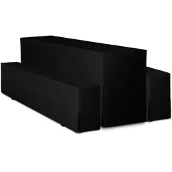 TexDeko Hussen für Bierzeltgarnitur Premium blickdicht 3TLG SET Biertischhusse 220x50cm Festzeltgarnitur, Schwarz