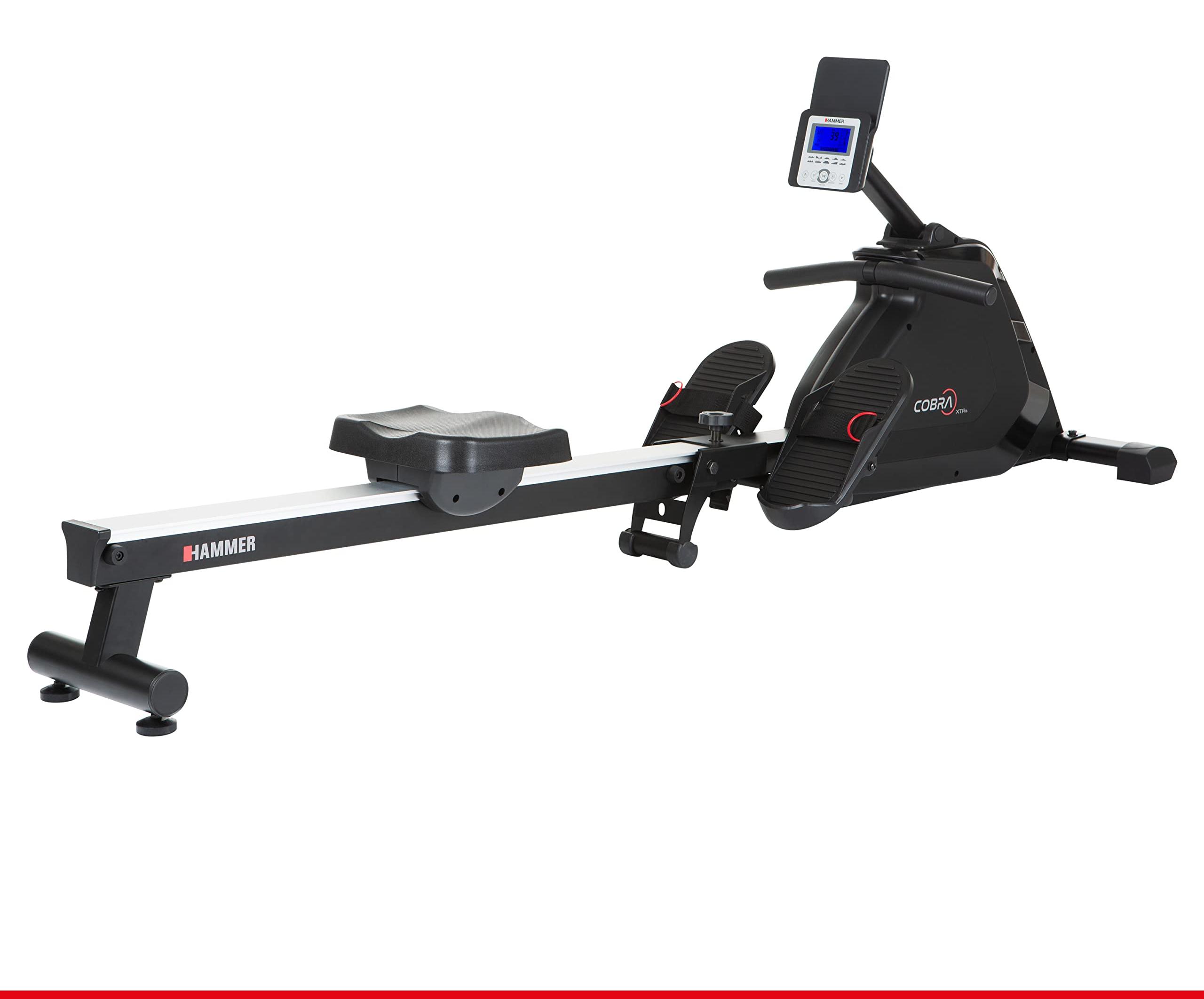 Rudergerät Rudermaschine mit Trainingscomputer - Belastbar bis 130 kg - Schwarz - Für Zuhause