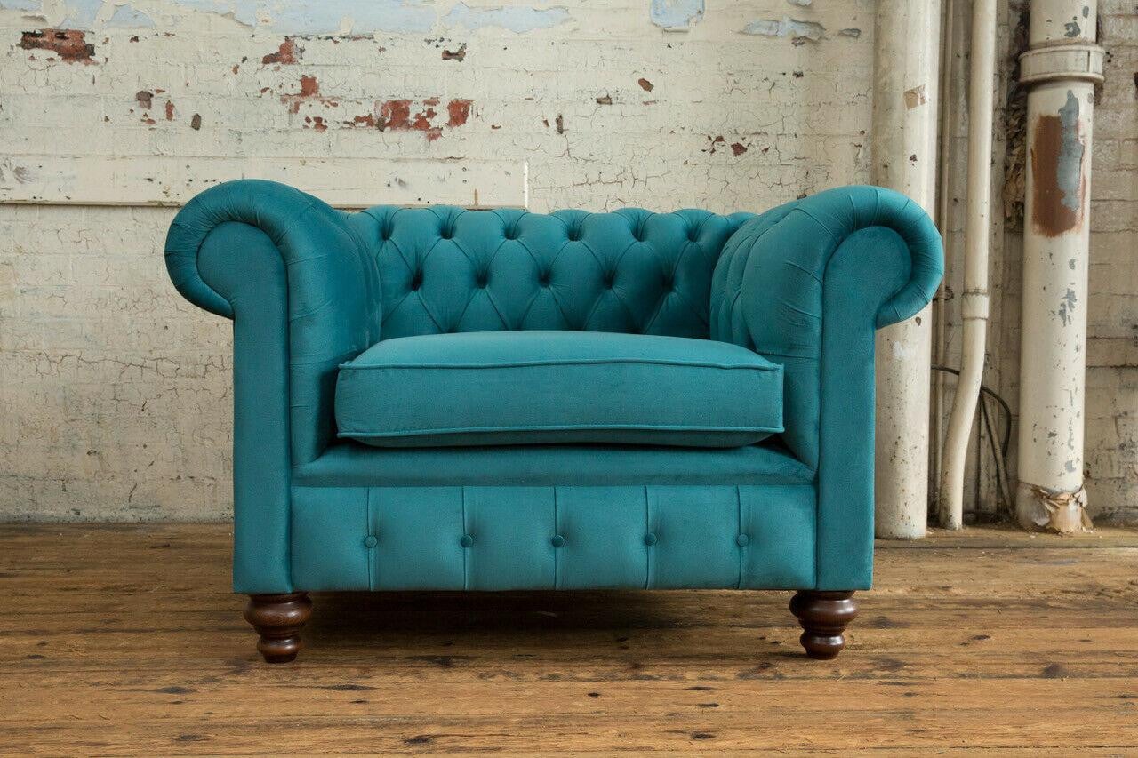 Chesterfield eenpersoons fauteuil van textiel voor volwassenen